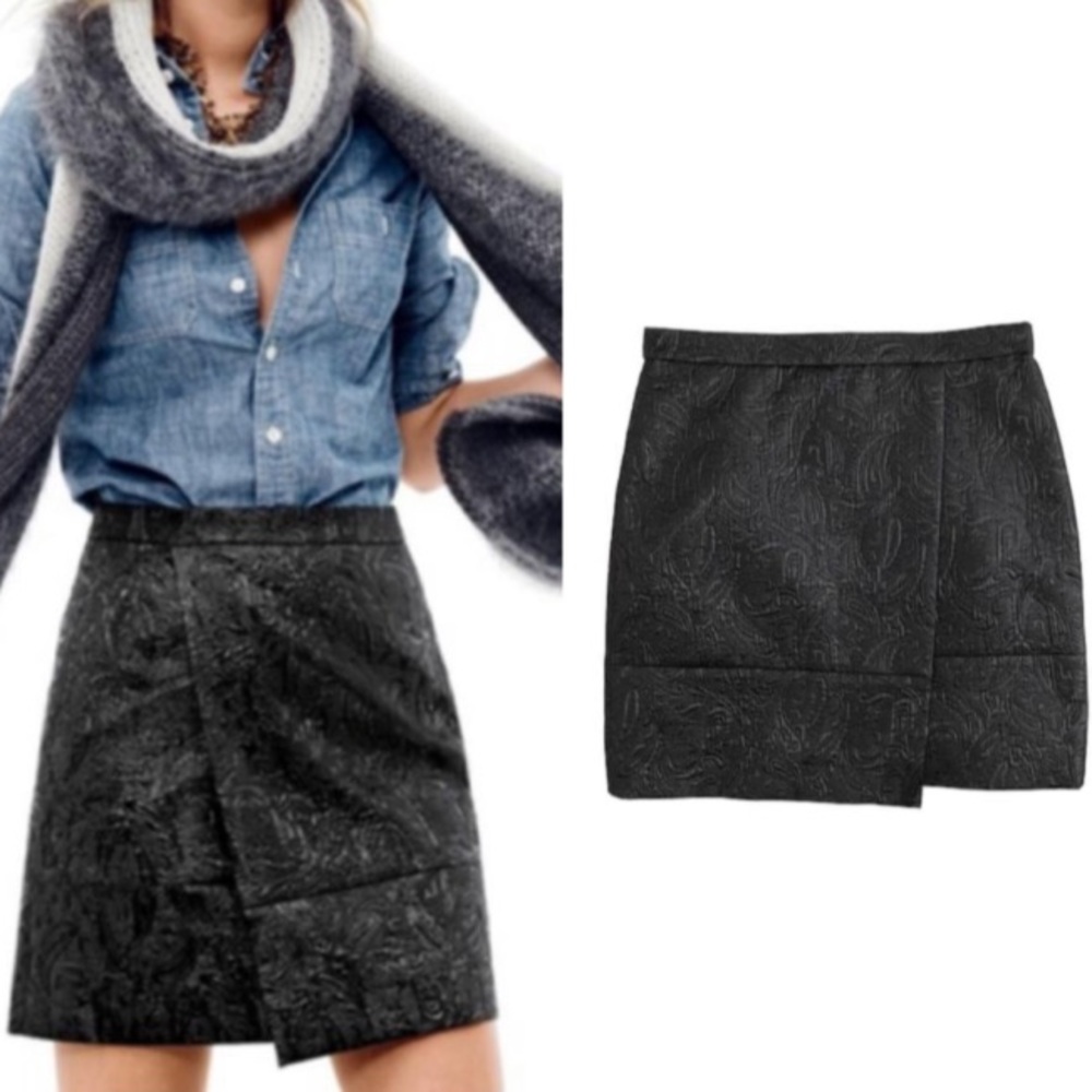 🌫 J Crew Metallic Origami Mini Skirt